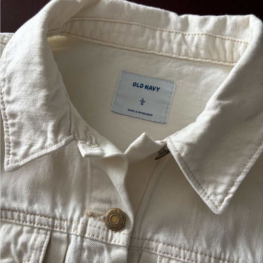 Lds Old Navy Cream Denim Jacket. NWOT